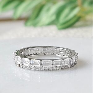 Stackable Emerald Cut Eternity Ring, Charmed Aroma Size 7